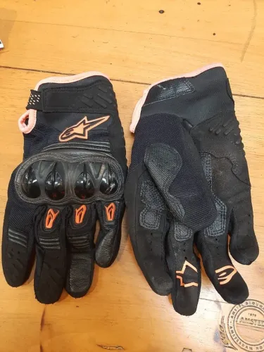 Luvas meegawatt gloves cor: preta com costura laranja tamanho: M  - LUVA ALPINES