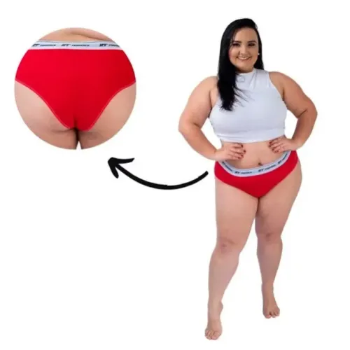 Calcinhas plus size lisa algodão no atacado