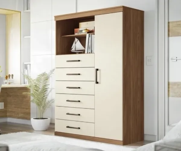 Cômoda Multiuso Maraba 6 Gavetas 1 Porta Novo fazemos entrega