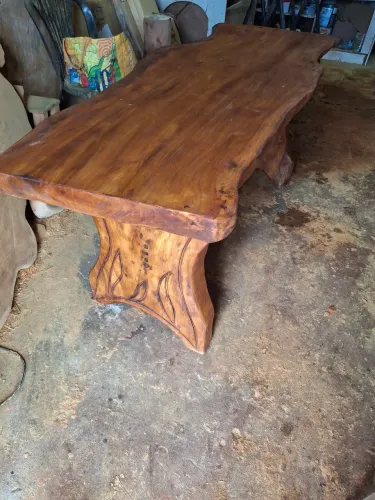 Mesa de jantar rústica de madeira maciça PROMOÇÃO 