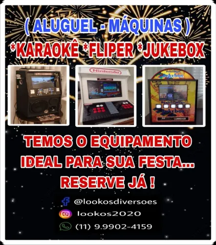 KARAOKÊ FLIPERAMA JUKEBOX ( ALUGUEL FESTAS E EVENTOS )