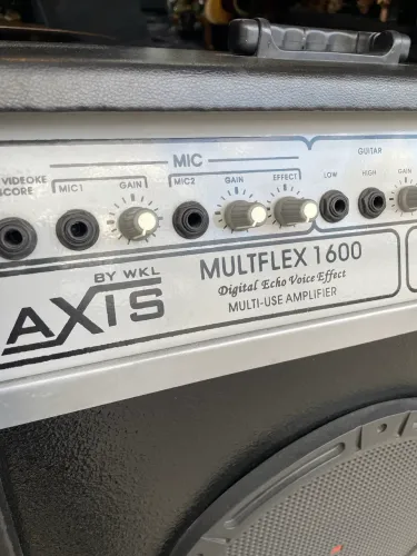 Caixa multiuso multflex 1600 axis ótimo para festas com auxiliar rca 