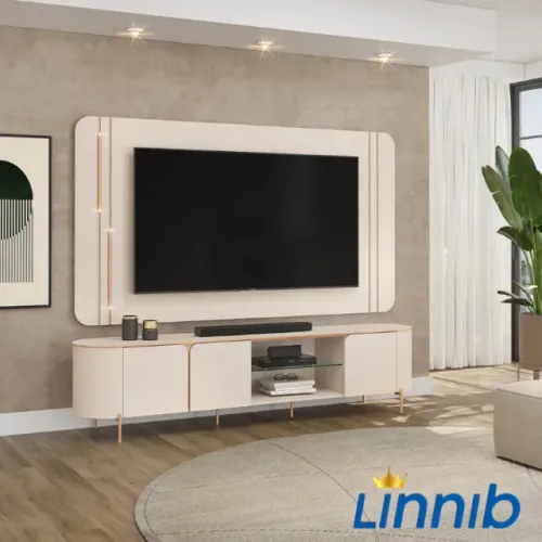 BANCADA COM PAINEL 100%MDF PARA TV's 75'' PAGAMENTO APENAS NA ENTREGA @LINNIBMÓVEIS
