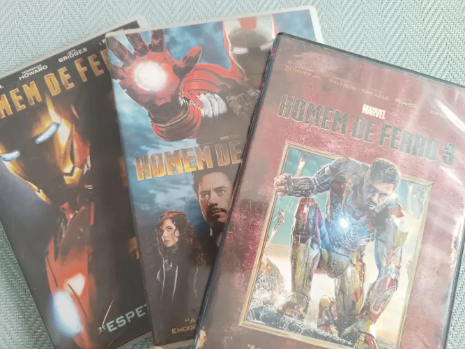 3 Dvds: Homem de Ferro 1, 2 e 3