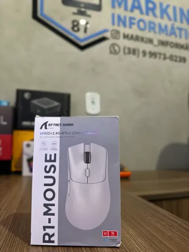 MOUSE ATTACK R1 BRANCO ( LACRADO )