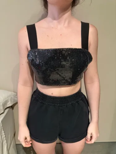Blusa preta festa oh boy