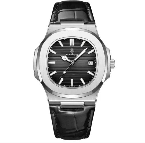 Relógio masculino pulseira couro - Poedagar