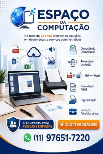 Espaço da Computação - Serviços de digitação e serviços administrativos