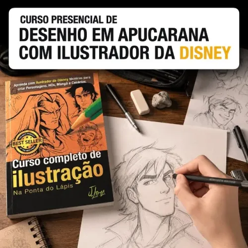 AULAS DE DESENHO EM APUCARANA COM ILUSTRADOR DA DISNEY