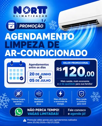 PROMOÇÃO NA LIMPEZA DO SEU AR-CONDICIONADO 
