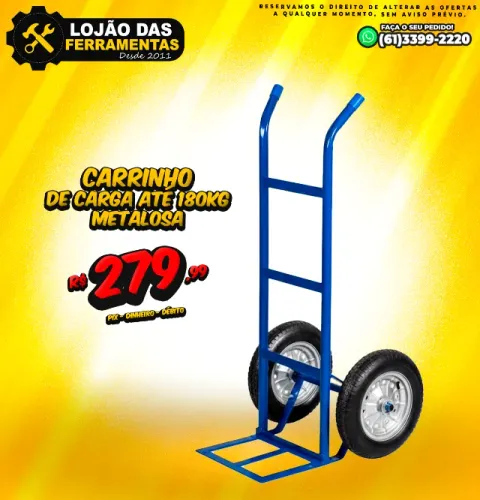 carrinho Armazém Para Transporte de Carga até 180kg 
