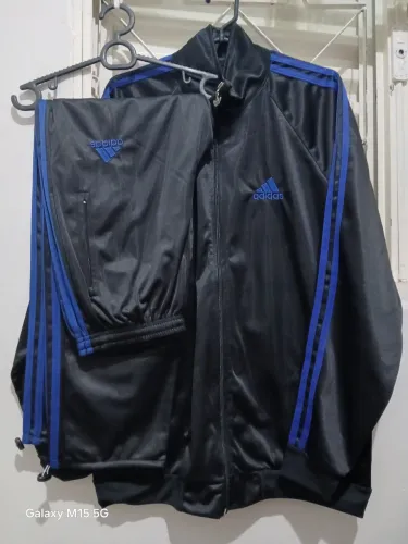 Conjunto Esportivo Masculino Adidas Preto Azul | Calça + Blusa | P M G GG
