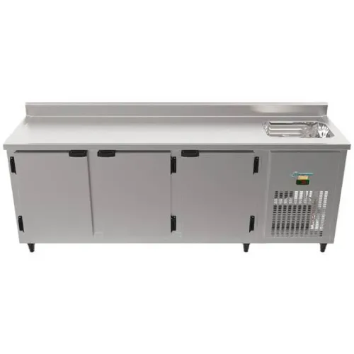 Ac balcão refrigerado 2.5mt Gelopar com pia lado direito