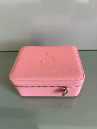 Caixa porta jóias Pandora rosa salmão Nova