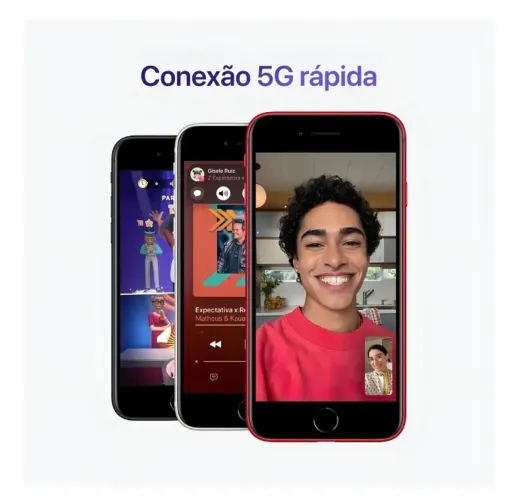 iPhone SE SE (3ª geração, 64 GB) branco usado.