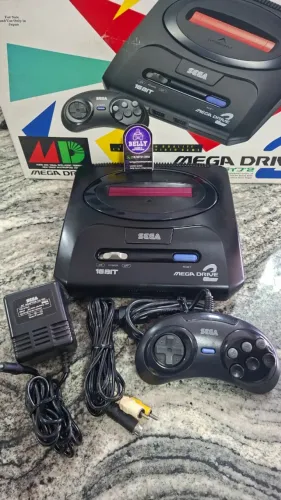 MEGA DRIVE 2 JAPONÊS COMPLETO NA CAIXA COM SERIAL BATENDO