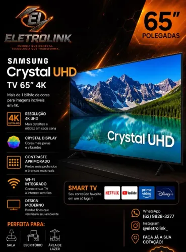 TV SAMSUNG CRYSTAL UHD 65'' 4K