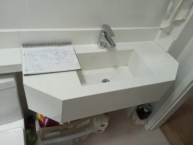 Pia esculpida porcelanato 150,00 reais