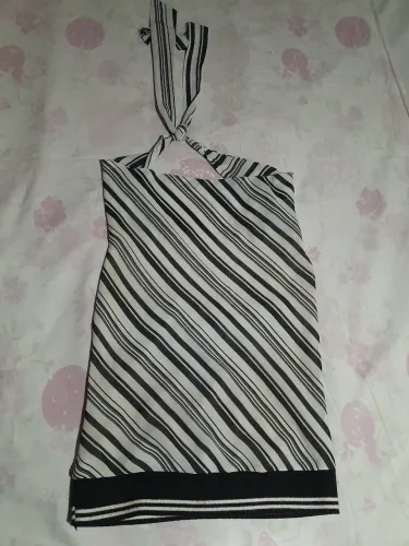 blusa frente única listrada m