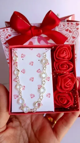Pulseira Zircônia Pedras Redondas 14cm + Extensor | Presente Dos Namorados