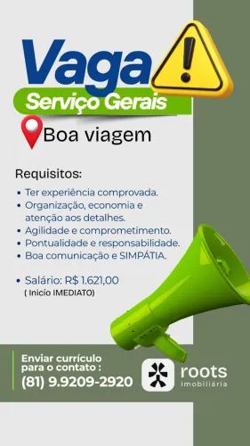 SERVIÇOS GERAIS C/ EXPERIÊNCIA