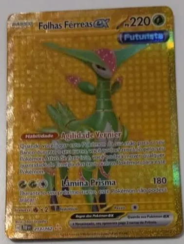 Carta Pokemon Folhas Férreas Ex 213/162