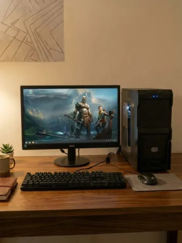 Computador Intel Core i3 4°®Geração com teclados mouse e tela completo