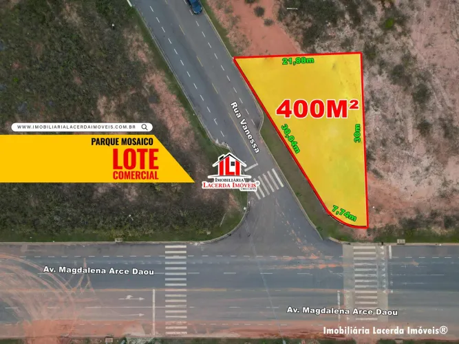 Parque Mosaico Terreno Comercial de Esquina no Parque Mosaico com 400m² Terreno Comercial