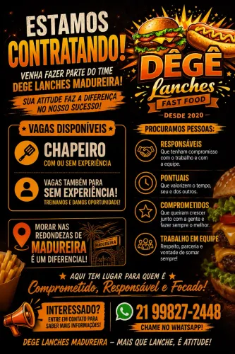 Vaga pra chapeiro com ou sem experiência 