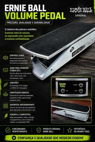 Pedal Volume Expressão Ernie Ball