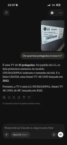 Tv Lg 55 polegadas 4k 2022