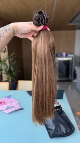 Mega hair Moreno iluminado