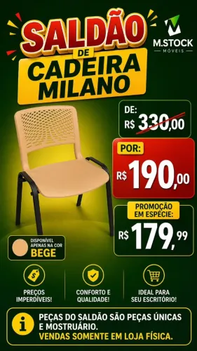 cadeira milane bege fixa 