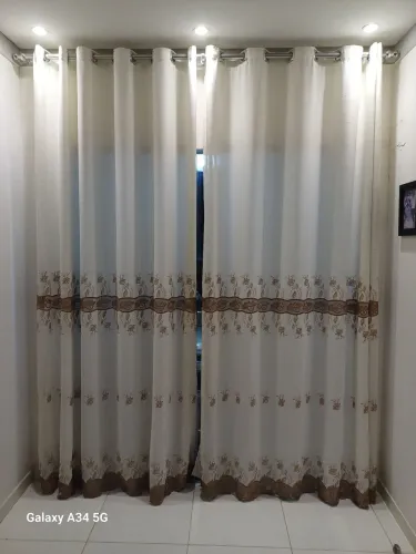 Cortina Linho Guipir Com Forro Microfibra 4.00m Sob Medida