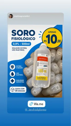 Soro fisiológico hospitalar 500mg 