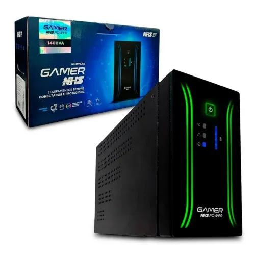 Nobreak NHS Gamer 1400VA Power Senoidal Biv 2Bat 9Ah Prot.Eth USB novo na caixa