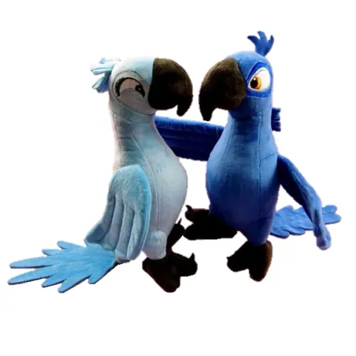 Kit com 2 Pelúcias Arara Azul Jade e Blu Filme Rio Disney 33cm