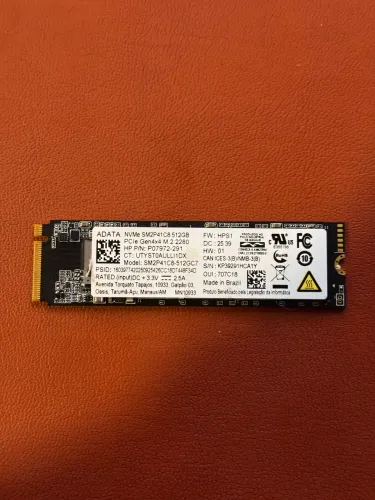 SSD NVMe m.2 ADATA 512 GB PCIe Gen4 x4 2280 - saúde 100%