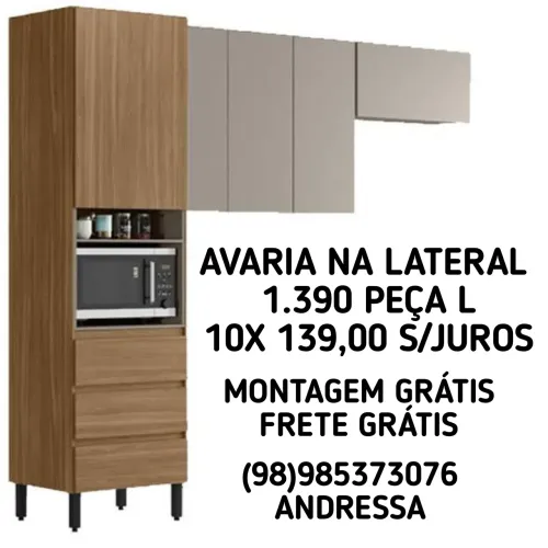 Cozinha L com avaria preço especial entrega e montagem grátis aproveite a oferta