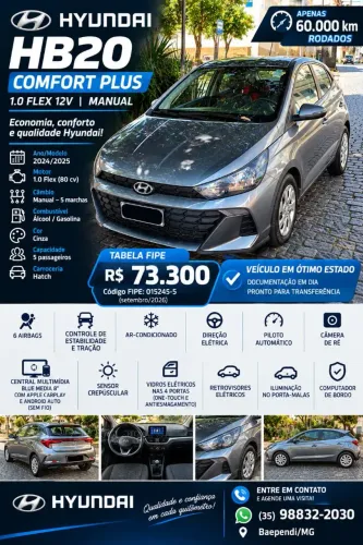 Hyundai HB20 Comfort Plus 1.0 Flex 12V Mec. 2025