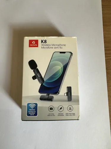 Microfone de Lapela Sem Fio Genai K8.