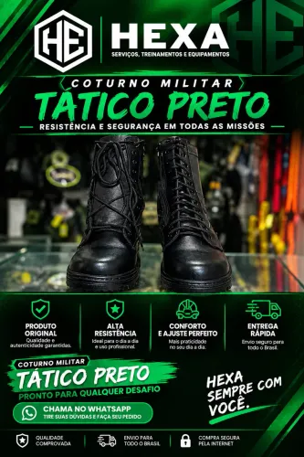 COTURNO MILITAR TÁTICO PRETO