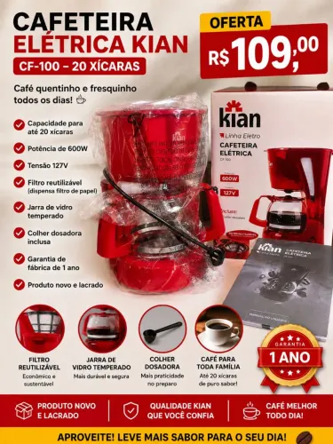 Cafeteira kian nova na caixa