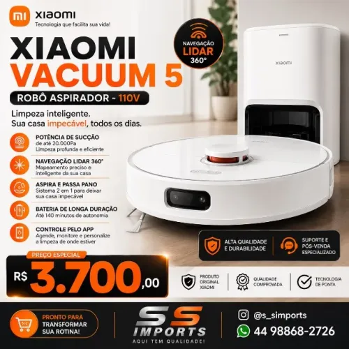 Robo Aspirador Xiaomi Vacuum 5 - 110V