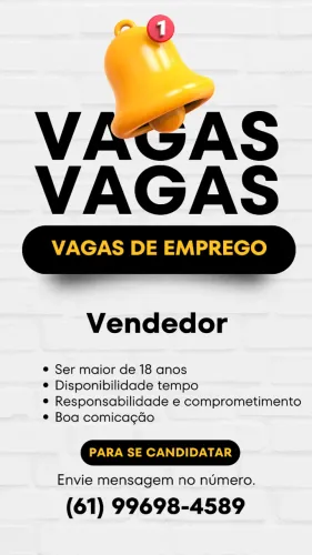 Vaga para Vendedor(a) - Ganhe por desempenho | Início Imediato