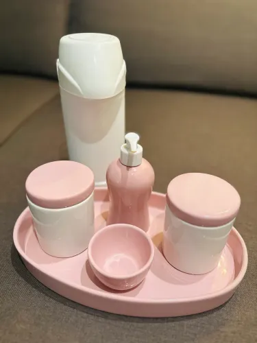 Kit Higiene Rosa de louça 