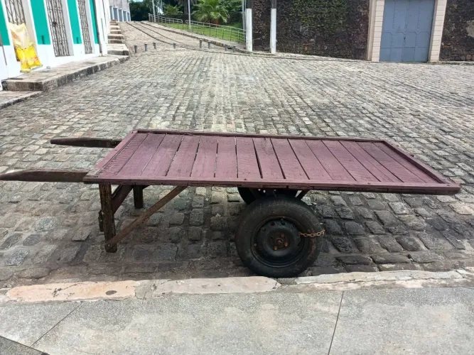 Carro de mão de madeira