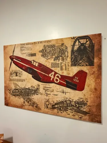 Quadro avião P51 B Mustang