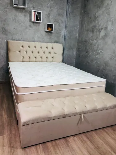 Cama casal baú e colchão molas Bonnel  