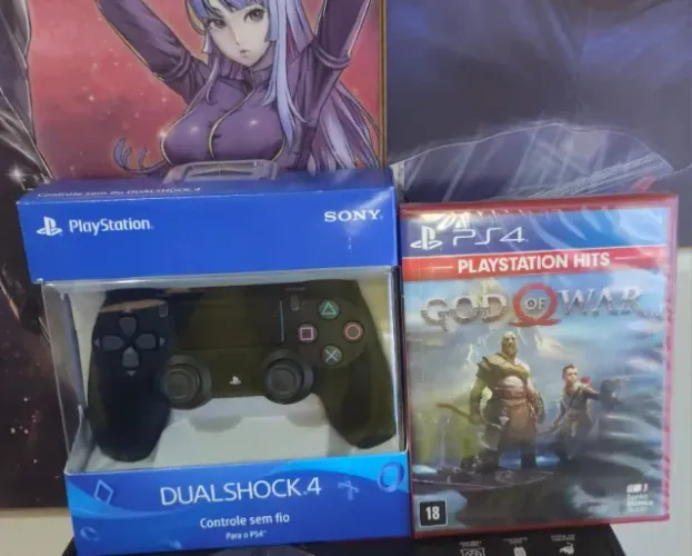 controle ps4 original lacrado e god of war ps4 novo lacrado